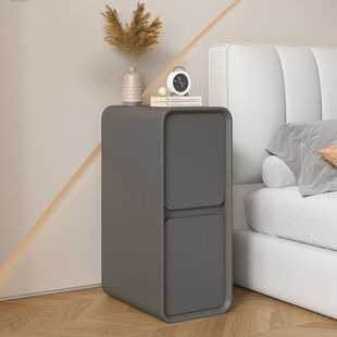 轻奢实木床头柜奶油风简代小型家用卧室床边柜20cm夹缝超窄柜