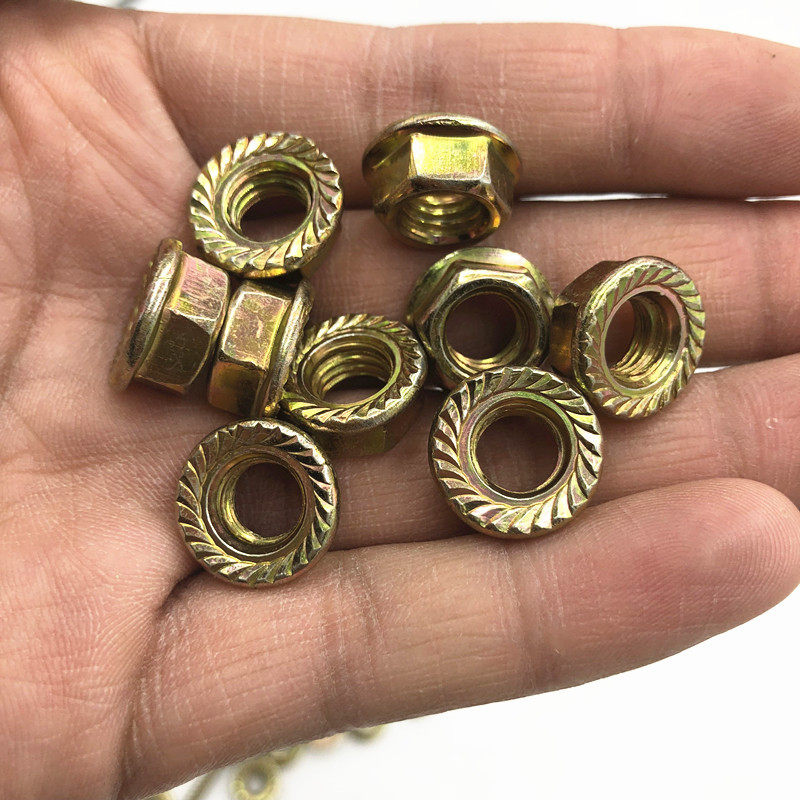 厂家直销六角法兰螺母 防滑带垫法兰面螺帽 锁紧母 防滑花边螺帽