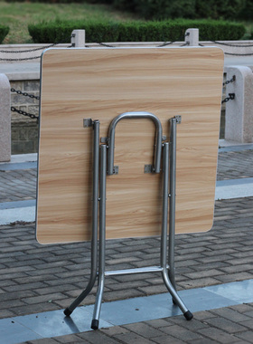 9W高脚75cm农村老式折叠桌正方形高桌子家用折叠桌子餐桌吃饭桌摆