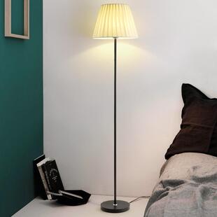 现代简约布艺落地灯欧式创意客厅LED落地灯大气家用卧室床头地灯