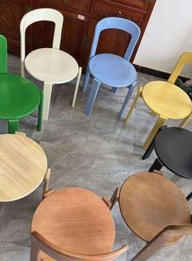 中古rey餐椅实木法式餐桌凳子设计师高级极简网红复古vintage椅子