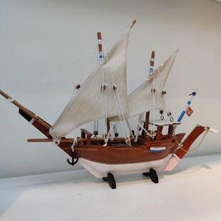 科威特名船模型仿真木船地中海风格创意家居一帆风顺实木工艺装饰