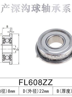 带法兰深沟球轴承C-FL604/605/606/607/608/623/624ZZ米思MI米
