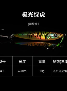 长河翘尾龙铁板路亚饵飘落远投专用翘嘴鲈鱼鱤鱼大克重30g40g假饵