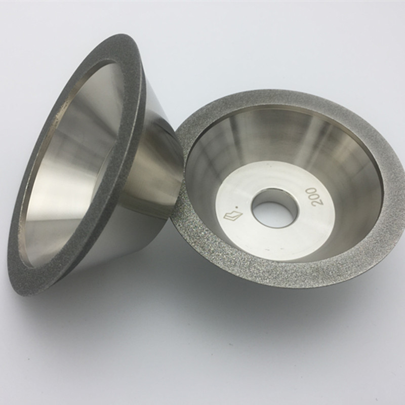 钻石碗型砂轮单斜45度斜边金刚石磨刀机合金钨钢铣刀开槽直径100