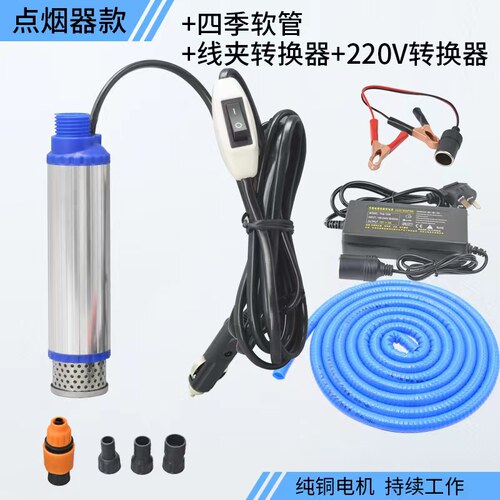 小型抽油水泵12V24伏220V电动柴油油抽子 抽油神器加油枪抽酒机器