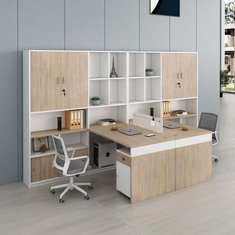 办公桌椅组合卡座办公室2人两双人位工位财务桌子带高柜简约新品