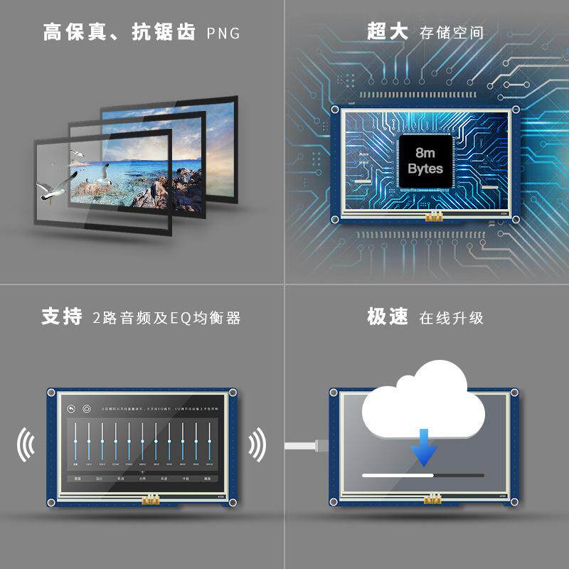 X3 4.3寸电阻TFT串口屏 组态智能屏USART HMI 支持动画音频