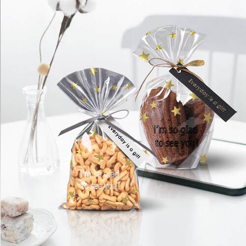 50pc christmas gift bag cookie candy bags plastic bread bag
