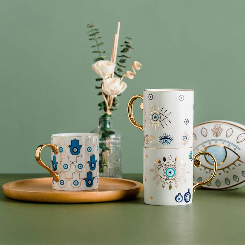 Nordic 描金陶瓷马克杯 Luxury Office & Home Water Cup