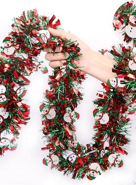 Christmas Tinsel Santa Stocking Gingerbread Man Garland Deco