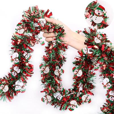 Christmas Tinsel Santa Stocking Gingerbread Man Garland Deco