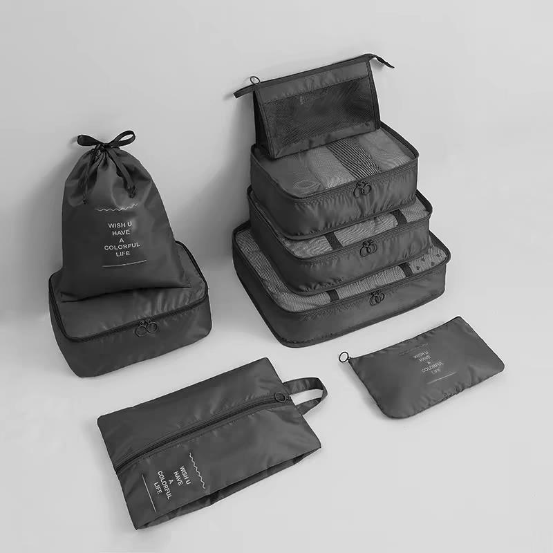 7PCS Compression Packing Cubes Travel Luggage Organizer bag - 实物图