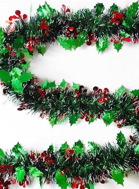 Christmas Garland Emerald Green and Red Berries Party Decor