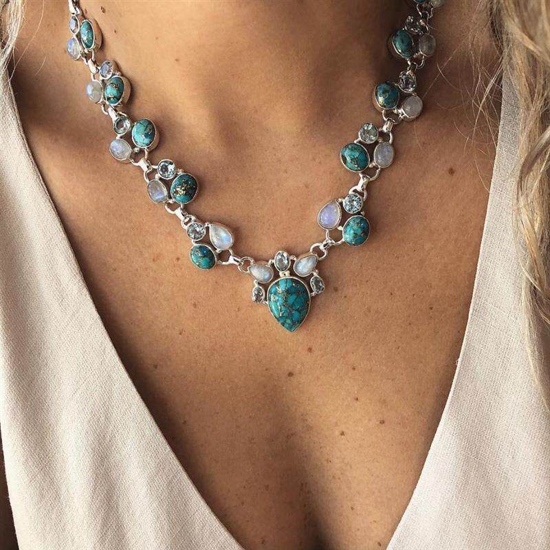 Ethnic Style choker Fashion Boho Flower Necklace波西米亚项链