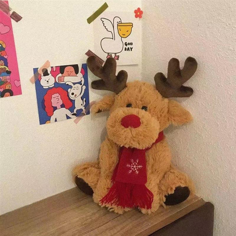 Christmas Cute Deer Plush Korean INS  Cartoon Girl Gift Toy