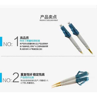 3米LCUPC-LC-UPC-SM-DX厂家直销单模双芯光纤跳线尾纤