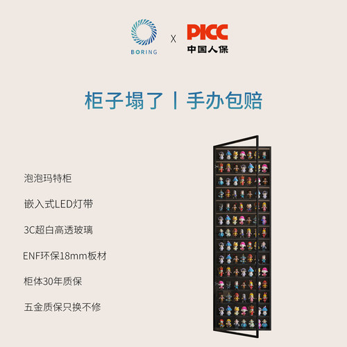 Boring黑洞泡泡玛特labubu展示柜壁挂式星星人公仔盲盒玩偶收纳柜