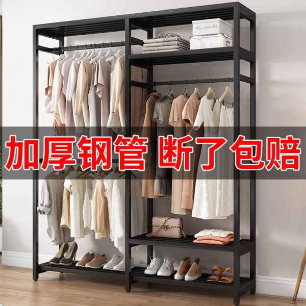 挂衣架多功能鞋架卧室一体组合开简易家用式放衣帽架落地置物收纳