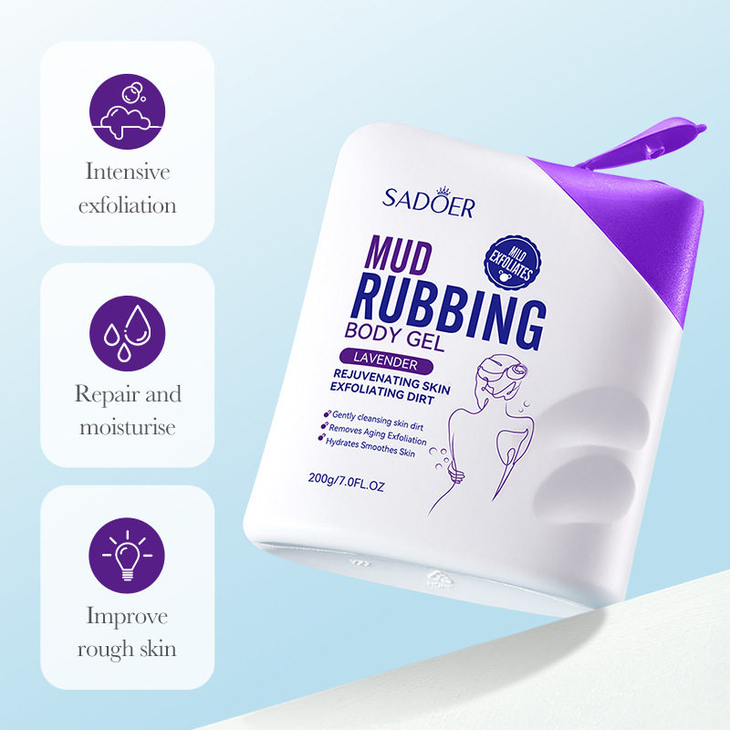 英文SADOER薰衣草搓泥浴宝paste清洁身体洁净磨砂膏跨境