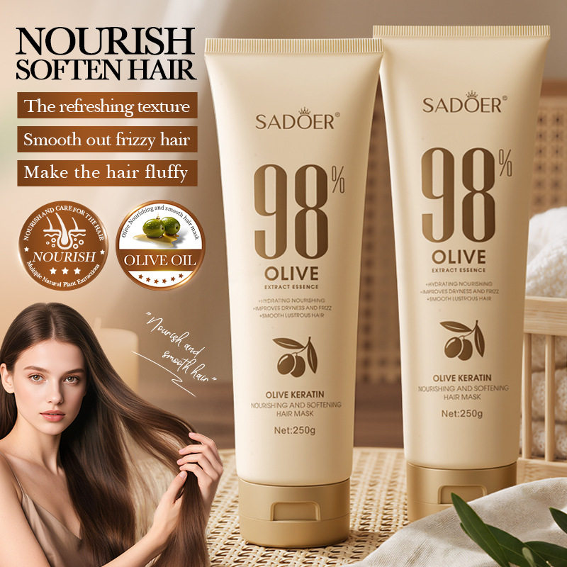 跨境SADOER油橄榄角蛋白滋养护理发丝柔亮光泽柔顺修复滋养发膜