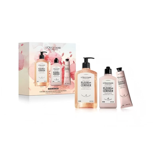 王府井免税欧舒丹甜蜜樱花香身体套装75ML+250ML+500ML