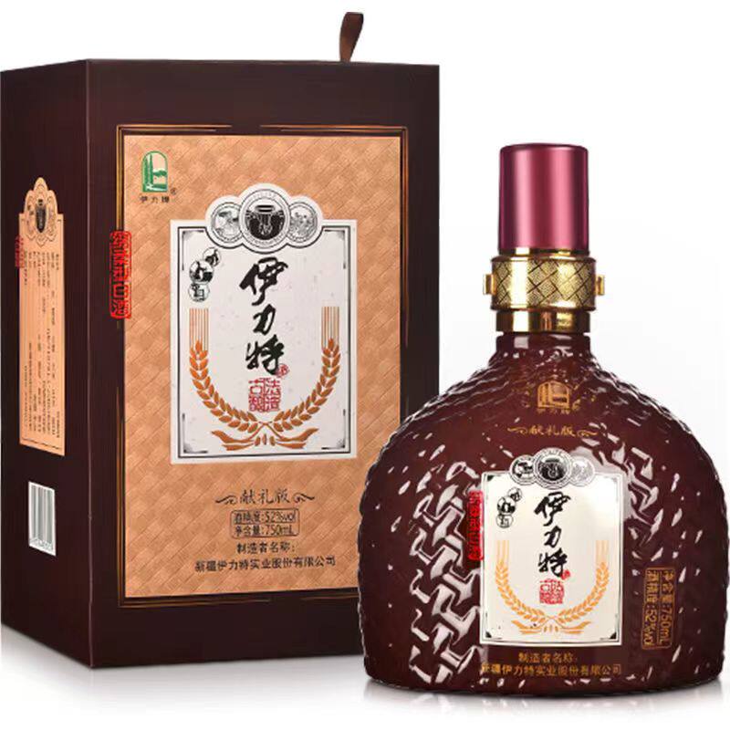 新疆伊力特绵柔型白酒送礼佳品整箱52度献礼版750ml装每瓶整箱6瓶