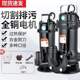 污水泵化粪池沼大功率污水 泥抽粪吸浆德国进口气家用排污泵切割式