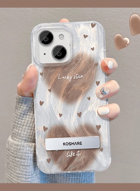 羽纱晕染爱心适用苹果15promax手机壳华为mate60pro新荣耀100OPPOReno11晕染爱心VIVOX100小米晕染爱心