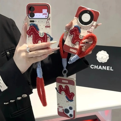 适用多型号波点小红马皮纹TPU壳