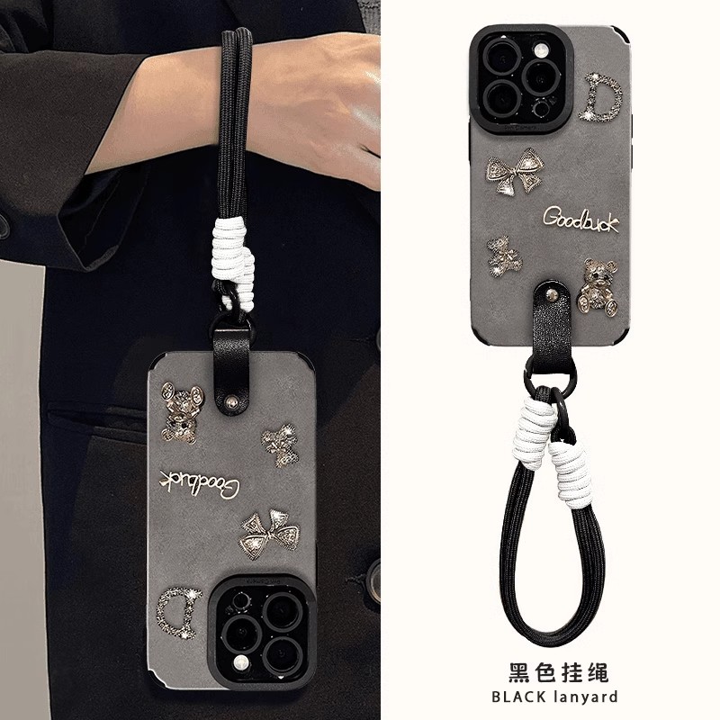 皮质立体小熊公仔适用苹果手机壳