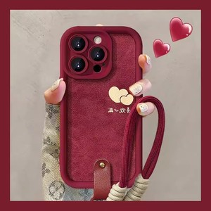 酒红满心欢喜适用多型号手机壳