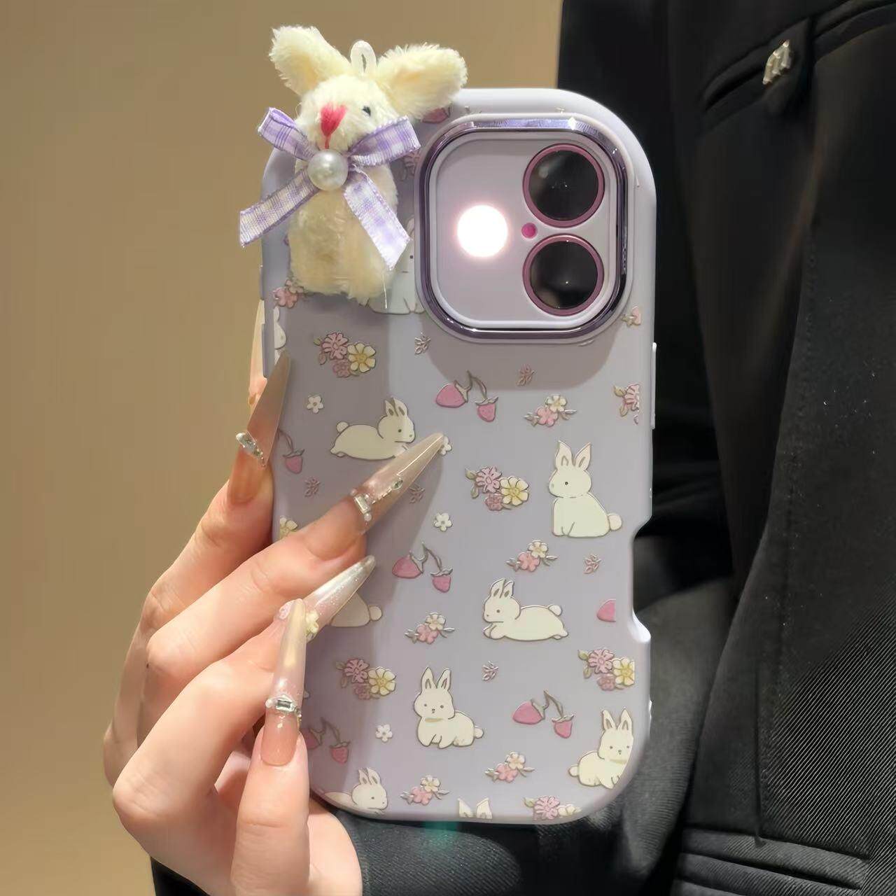 适用多型号碎花兔子金属小胖妹壳