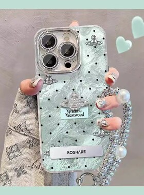 波点西太后精孔冰川纹适用苹果16promax手机壳华为mate60pro新款pura70高级OPPOReno12/vivos19女小米14/荣耀