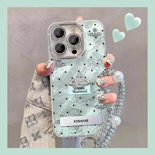 波点西太后精孔冰川纹适用苹果16promax手机壳华为mate60pro新款pura70高级OPPOReno12/vivos19女小米14/荣耀