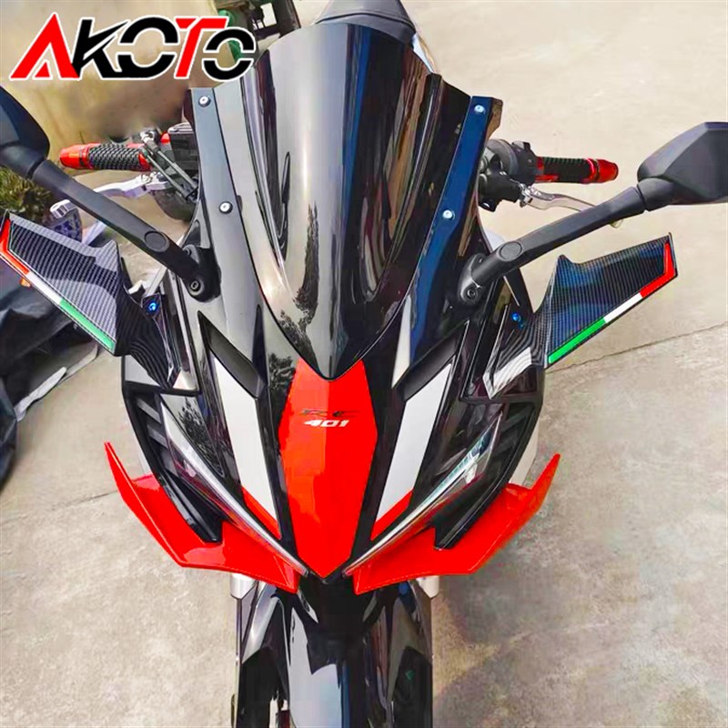 适用赛科龙RC401 RC250 RG401 改装风刀定凤翼后视X镜 竞技导流罩