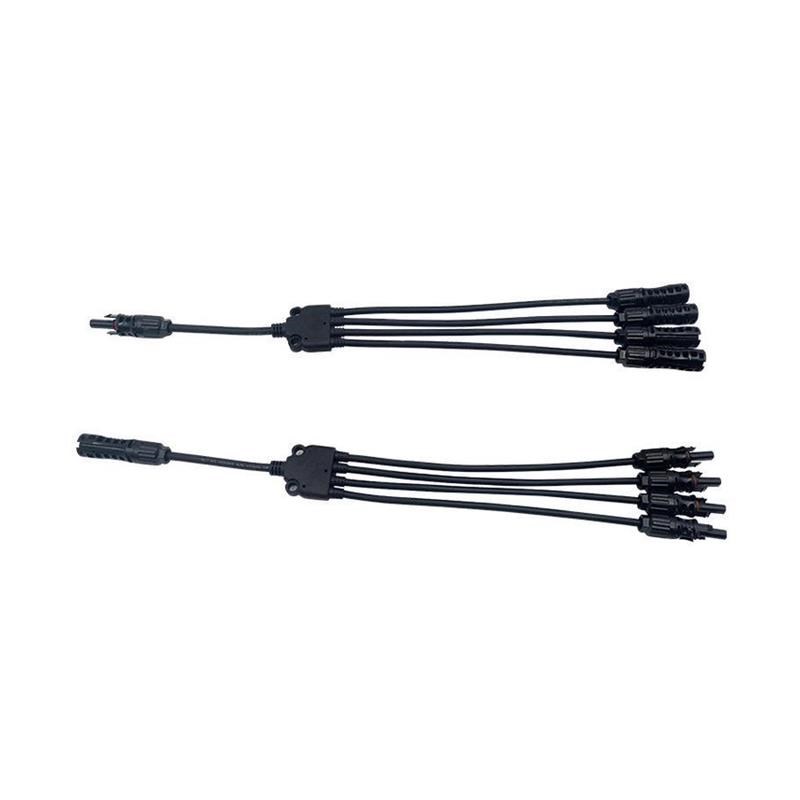 Y型支线四转一连接器 MC4光伏接头 电缆P航空防水插头分线器