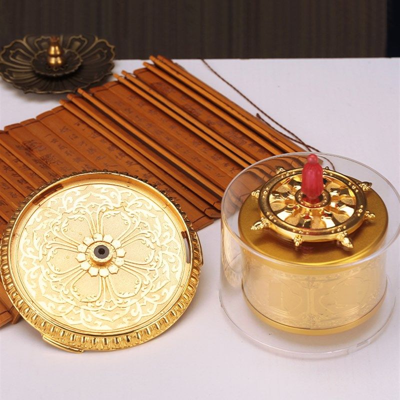 合金指捻转金轮转经简指尖装饰高B端精工亚克力工艺品家用桌面摆