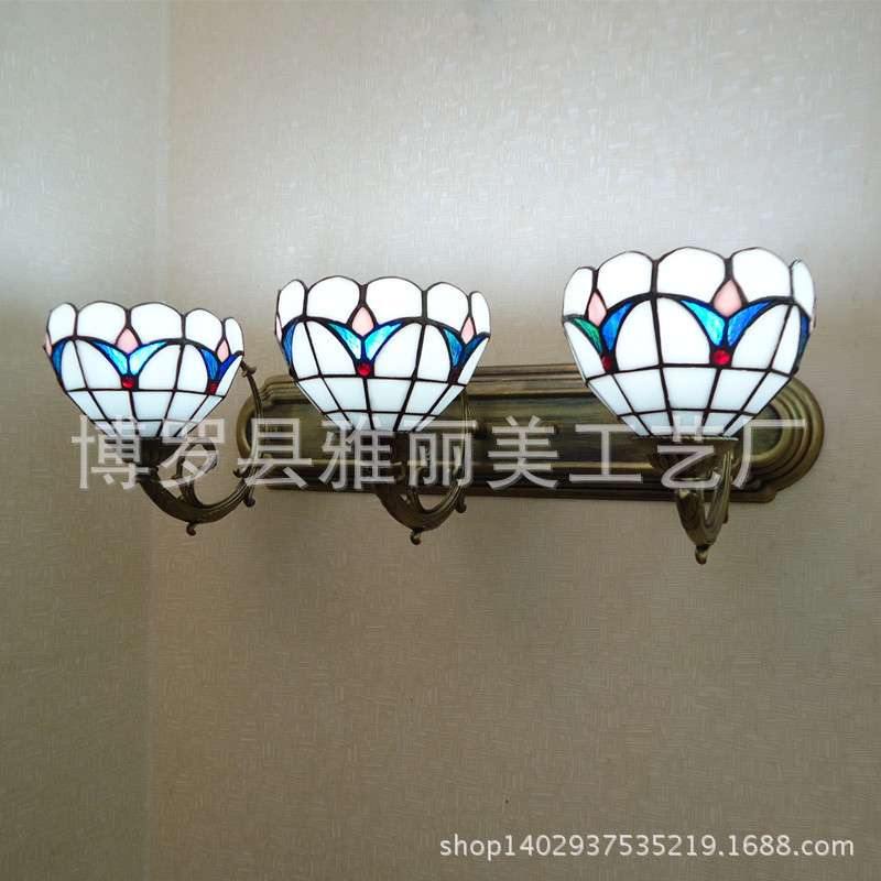3头壁灯卧室床头镜前灯浴室阳台灯欧式蒂凡尼时尚简约创意灯具