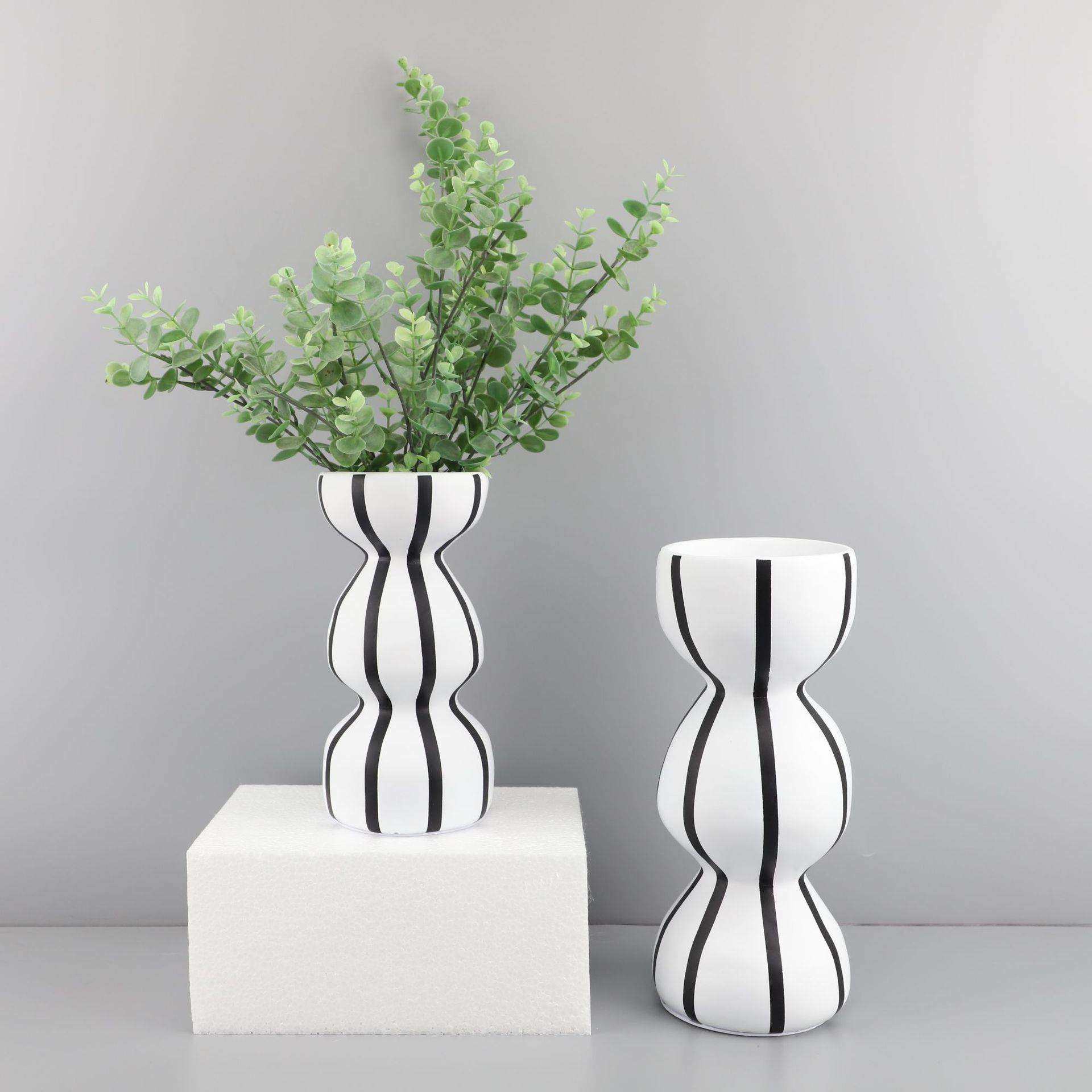 新中式创意树脂葫芦条纹花器样板房卧室书房客厅餐厅茶几桌面摆件,电子元器件市场,其它元器件,淘宝优惠券,粉丝福利购,淘宝优惠卷