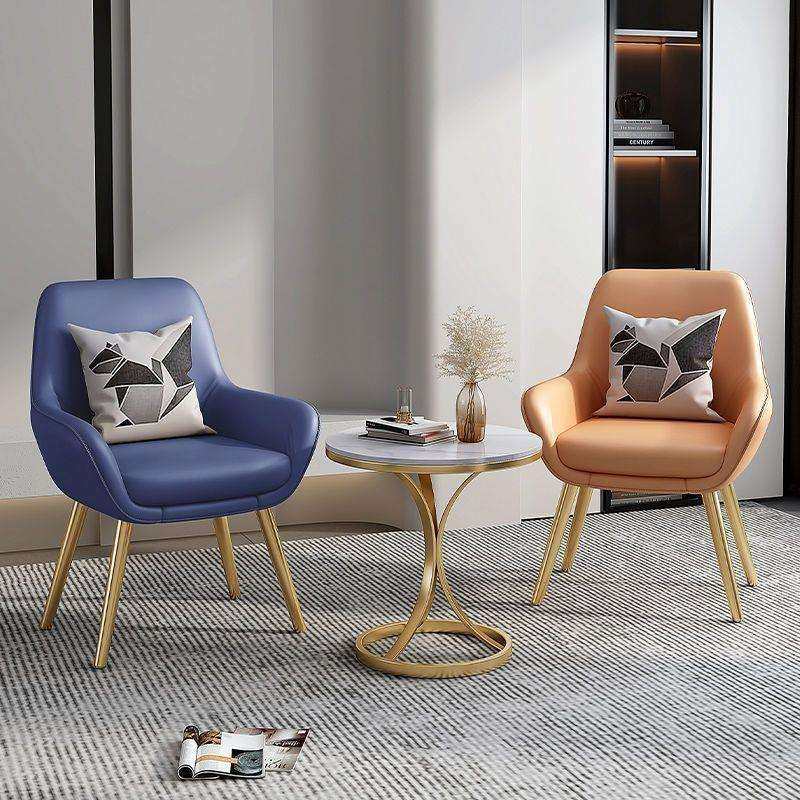 阳台休闲桌椅三件套休闲区布置网红轻奢单人沙发椅岩板轻奢茶几