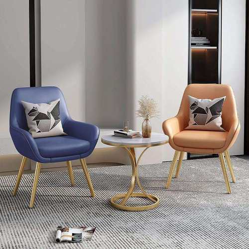 阳台休闲桌椅三件套休闲区布置网红轻奢单人沙发椅岩板轻奢茶几