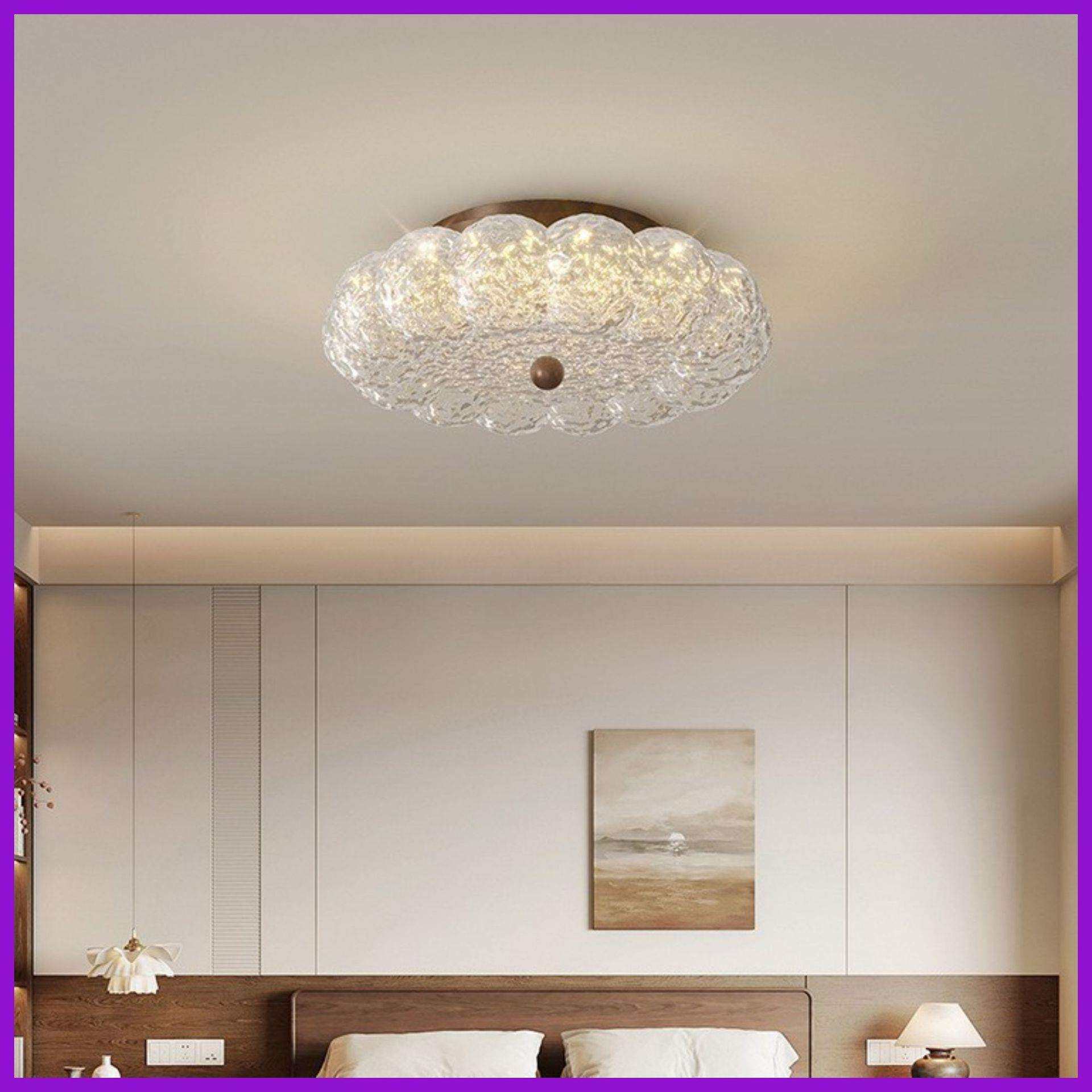 中古风卧室吸顶灯复古金箔树脂高端轻奢护眼花朵灯主卧室房间灯具,电子元器件市场,其它元器件,淘宝优惠券,粉丝福利购,淘宝优惠卷