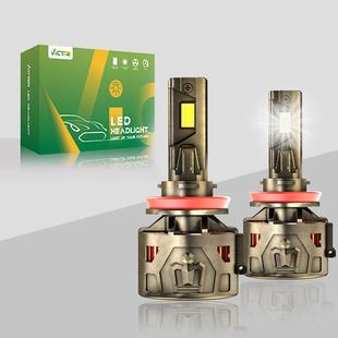 外贸爆款 330W汽车LED前大灯5080LED15芯55MIL三热管鳍片一体散热