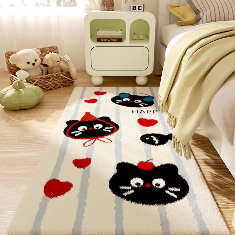 卡通仿羊绒地毯卧室床边毯飘窗耐脏易打理耐磨垫秋冬保暖毛绒地毯