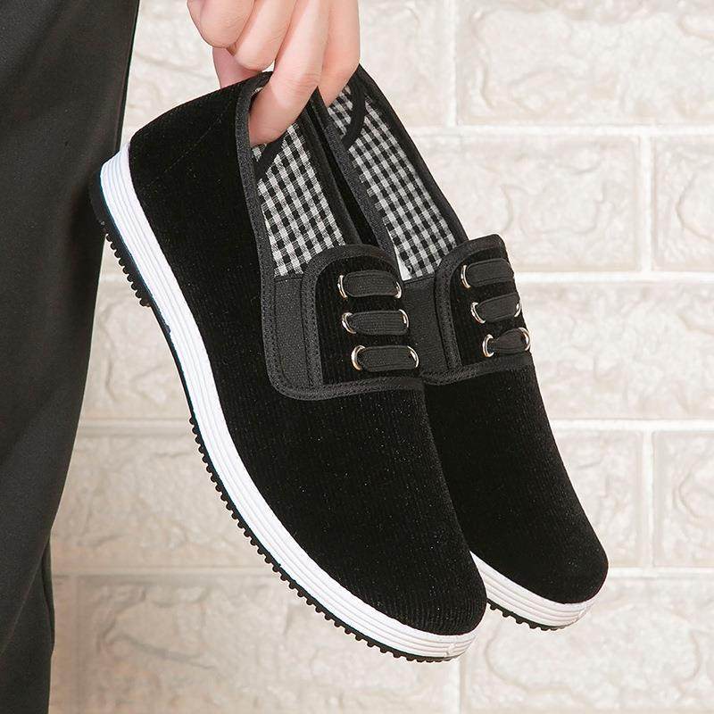 老北京布鞋男士棉鞋男冬季加绒加厚防滑灯芯绒鞋中年人雪地靴