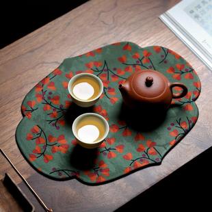 禅意复古桌旗桌布茶垫茶道零配布垫 香云纱干泡茶席茶壶垫中式