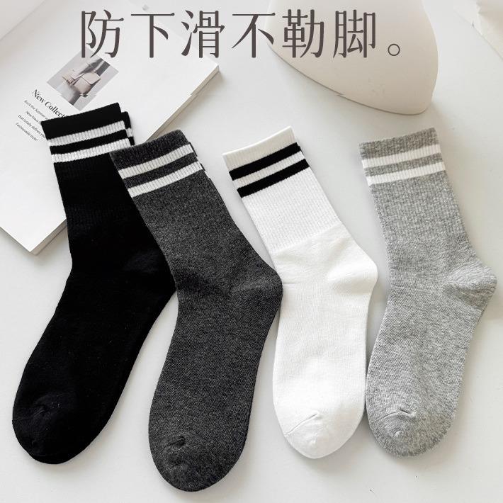 配鲨鱼裤的袜子女中筒春秋款黑色外穿百搭潮网红运动秋冬季长袜