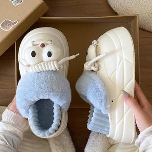 秋冬包头洞洞棉鞋 女eva厚底防滑不臭居家室内可外穿学生宿舍棉鞋