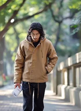 OKONKWO 海军 N-1连帽甲板服夹克DECK JACKET 厚N2男士羊羔绒棉服